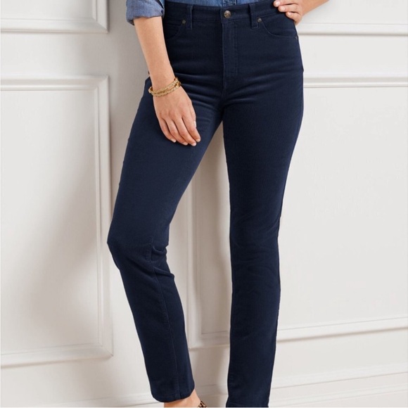 Talbots Pants - Talbots navy blue corduroy straight leg pants Size 2 Petite EUC! 0333
